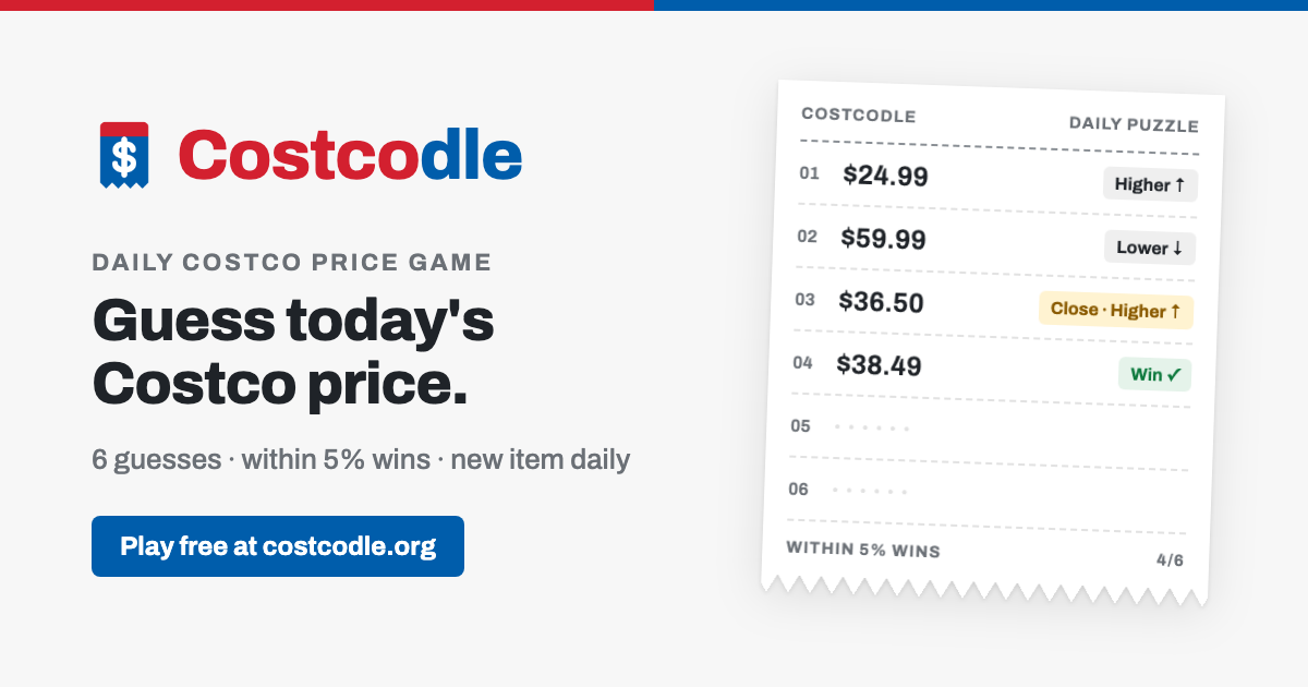 Costcodle preview
